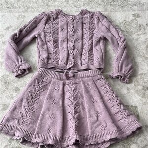 Rachel Zoe Lilac Knit Cardigan with Floral Button